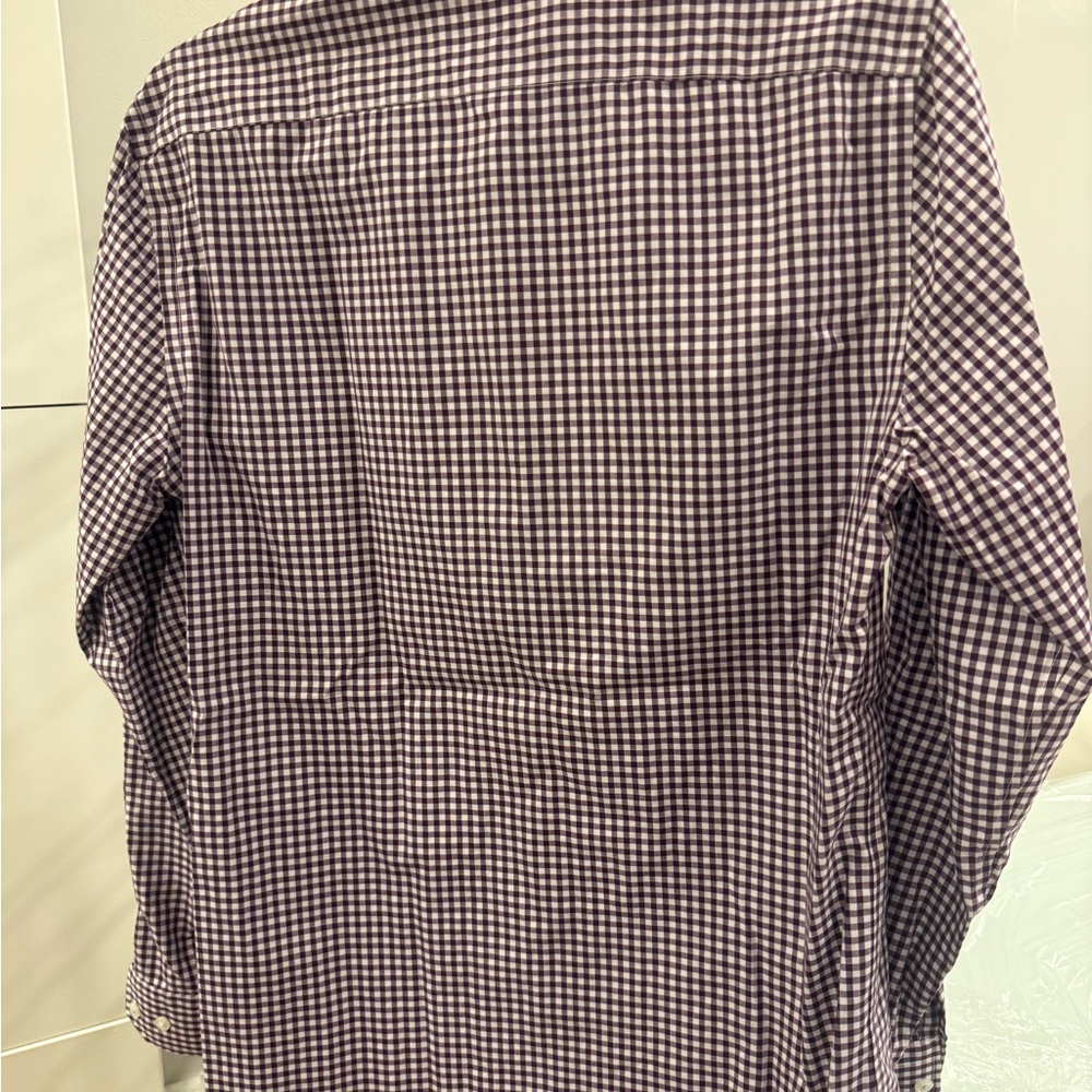 Banana Republic Purple Checkered Dress Shirt